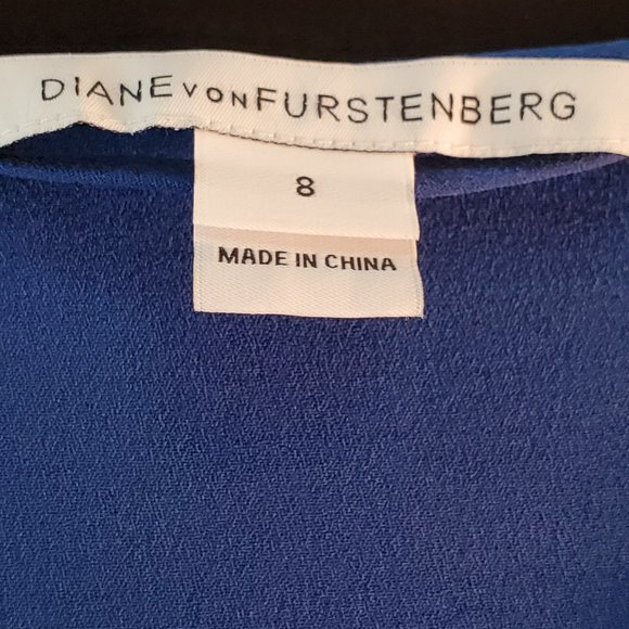 DVF Diane Von Furstenberg Keara Colorblock Silk Dress 8 EUC - Picture 7 of 11